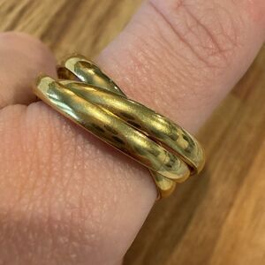 Gold Trinity Ring Size 12 Rolling Ring Russian Wedding Ring New